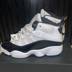 Jordan Black White with Gold Accent Low-Top Sneakers